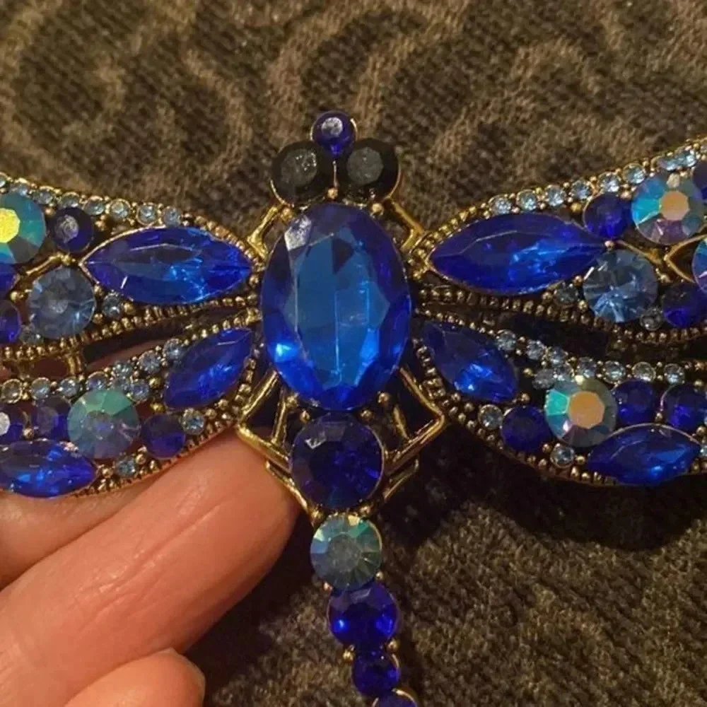 Crystal Vintage Dragonfly Brooches for Women Large Insect Brooch